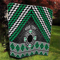 Personalised Aotearoa Niho Taniwha Motif Quilt Green Style LT9 - Polynesian Pride