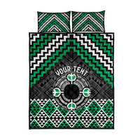 Personalised Aotearoa Niho Taniwha Motif Quilt Bed Set Green Style LT9 - Polynesian Pride