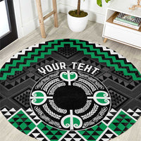 Personalised Aotearoa Niho Taniwha Motif Round Carpet Green Style LT9 Green - Polynesian Pride