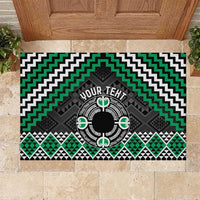 Personalised Aotearoa Niho Taniwha Motif Rubber Doormat Green Style LT9 Green - Polynesian Pride