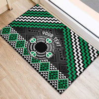 Personalised Aotearoa Niho Taniwha Motif Rubber Doormat Green Style LT9 - Polynesian Pride