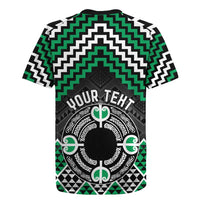 Personalised Aotearoa Niho Taniwha Motif Rugby Jersey Green Style LT9 - Polynesian Pride