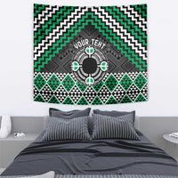 Personalised Aotearoa Niho Taniwha Motif Tapestry Green Style LT9 - Polynesian Pride