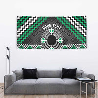 Personalised Aotearoa Niho Taniwha Motif Tapestry Green Style LT9 - Polynesian Pride
