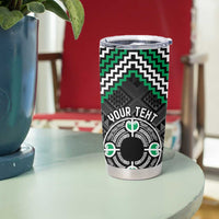 Personalised Aotearoa Niho Taniwha Motif Tumbler Cup Green Style LT9 - Polynesian Pride