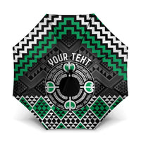 Personalised Aotearoa Niho Taniwha Motif Umbrella Green Style LT9 One Size Folded 11.42 inch Opened Diameter 37.4 inch Green - Polynesian Pride