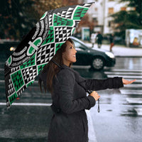 Personalised Aotearoa Niho Taniwha Motif Umbrella Green Style LT9 - Polynesian Pride