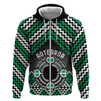 Personalised Aotearoa Niho Taniwha Motif Zip Hoodie Green Style LT9 Zip Hoodie Green - Polynesian Pride