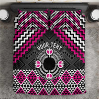 Personalised Aotearoa Niho Taniwha Motif Bedding Set Pink Style LT9 Pink - Polynesian Pride