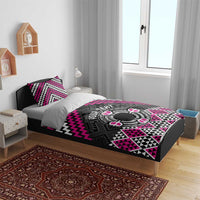 Personalised Aotearoa Niho Taniwha Motif Bedding Set Pink Style LT9 - Polynesian Pride