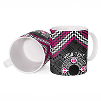 Personalised Aotearoa Niho Taniwha Motif Ceramic Mug Pink Style LT9 - Polynesian Pride