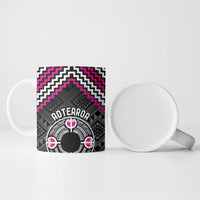 Personalised Aotearoa Niho Taniwha Motif Ceramic Mug Pink Style LT9 - Polynesian Pride