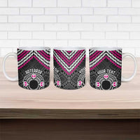 Personalised Aotearoa Niho Taniwha Motif Ceramic Mug Pink Style LT9 - Polynesian Pride
