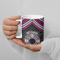 Personalised Aotearoa Niho Taniwha Motif Ceramic Mug Pink Style LT9 - Polynesian Pride