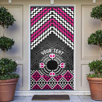 Personalised Aotearoa Niho Taniwha Motif Door Cover Pink Style LT9 Pink - Polynesian Pride