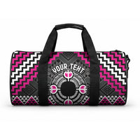 Personalised Aotearoa Niho Taniwha Motif Duffle Bag Pink Style LT9 One size Pink - Polynesian Pride