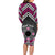 Personalised Aotearoa Niho Taniwha Motif Family Matching Long Sleeve Bodycon Dress and Hawaiian Shirt Pink Style