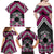 Personalised Aotearoa Niho Taniwha Motif Family Matching Off Shoulder Maxi Dress and Hawaiian Shirt Pink Style