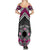 Personalised Aotearoa Niho Taniwha Motif Family Matching Summer Maxi Dress and Hawaiian Shirt Pink Style