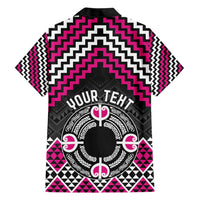 Personalised Aotearoa Niho Taniwha Motif Hawaiian Shirt Pink Style LT9 - Polynesian Pride