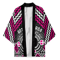 Personalised Aotearoa Niho Taniwha Motif Kimono Pink Style LT9 Unisex Pink - Polynesian Pride