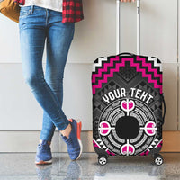Personalised Aotearoa Niho Taniwha Motif Luggage Cover Pink Style LT9 - Polynesian Pride