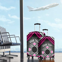 Personalised Aotearoa Niho Taniwha Motif Luggage Cover Pink Style LT9 - Polynesian Pride