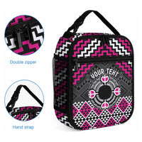 Personalised Aotearoa Niho Taniwha Motif Lunch Bag Pink Style LT9 - Polynesian Pride