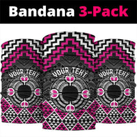 Personalised Aotearoa Niho Taniwha Motif Neck Gaiter Pink Style LT9 package One Size: 25*50cm Pink - Polynesian Pride