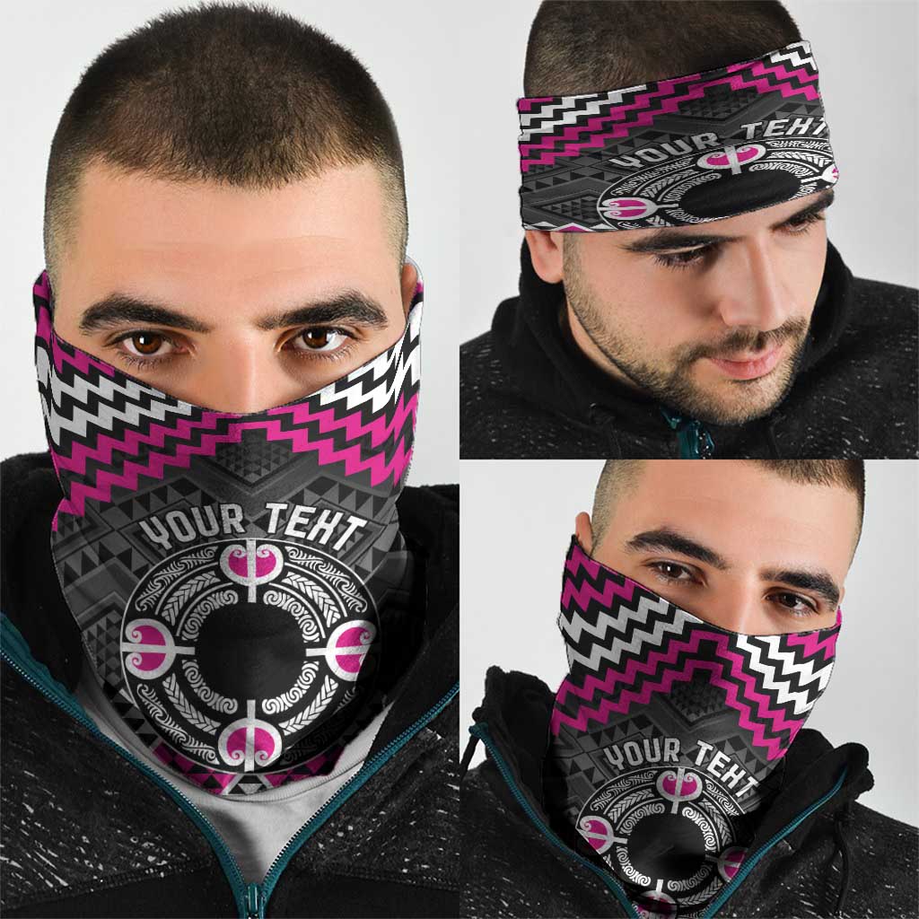 Personalised Aotearoa Niho Taniwha Motif Neck Gaiter Pink Style LT9 - Polynesian Pride
