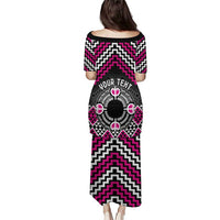 Personalised Aotearoa Niho Taniwha Motif Puletasi Pink Style LT9 - Polynesian Pride