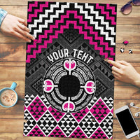 Personalised Aotearoa Niho Taniwha Motif Puzzle Pink Style LT9 Pink - Polynesian Pride