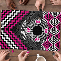 Personalised Aotearoa Niho Taniwha Motif Puzzle Pink Style LT9 - Polynesian Pride