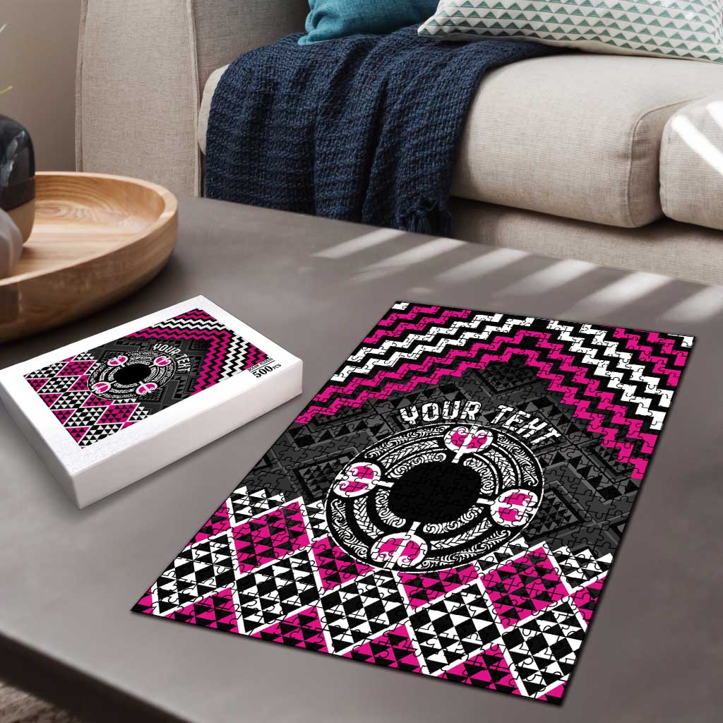 Personalised Aotearoa Niho Taniwha Motif Puzzle Pink Style LT9 - Polynesian Pride