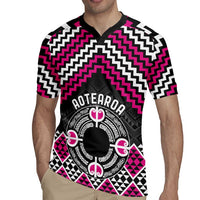 Personalised Aotearoa Niho Taniwha Motif Rugby Jersey Pink Style LT9 - Polynesian Pride