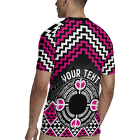 Personalised Aotearoa Niho Taniwha Motif Rugby Jersey Pink Style LT9 - Polynesian Pride