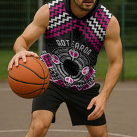 Personalised Aotearoa Niho Taniwha Motif Sleeveless Hoodie Pink Style LT9 - Polynesian Pride