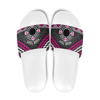 Personalised Aotearoa Niho Taniwha Motif Slide Sandals Pink Style LT9 Pink - Polynesian Pride