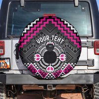 Personalised Aotearoa Niho Taniwha Motif Spare Tire Cover Pink Style LT9 Pink - Polynesian Pride