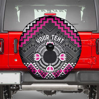 Personalised Aotearoa Niho Taniwha Motif Spare Tire Cover Pink Style LT9 - Polynesian Pride
