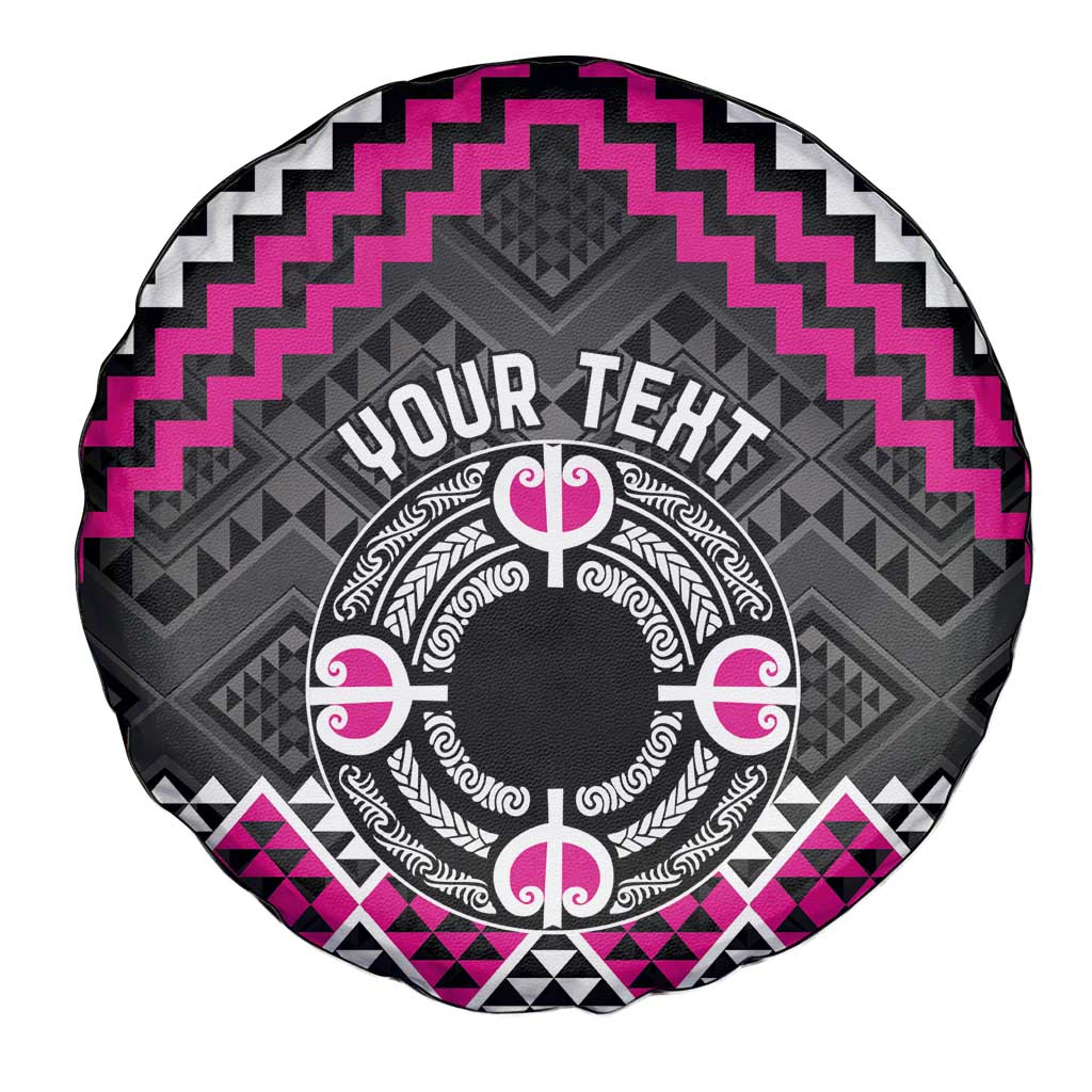 Personalised Aotearoa Niho Taniwha Motif Spare Tire Cover Pink Style LT9 - Polynesian Pride