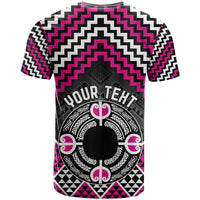 Personalised Aotearoa Niho Taniwha Motif T Shirt Pink Style LT9 - Polynesian Pride