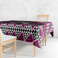 Personalised Aotearoa Niho Taniwha Motif Tablecloth Pink Style LT9 - Polynesian Pride