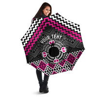 Personalised Aotearoa Niho Taniwha Motif Umbrella Pink Style LT9 - Polynesian Pride