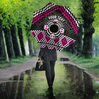 Personalised Aotearoa Niho Taniwha Motif Umbrella Pink Style LT9 - Polynesian Pride