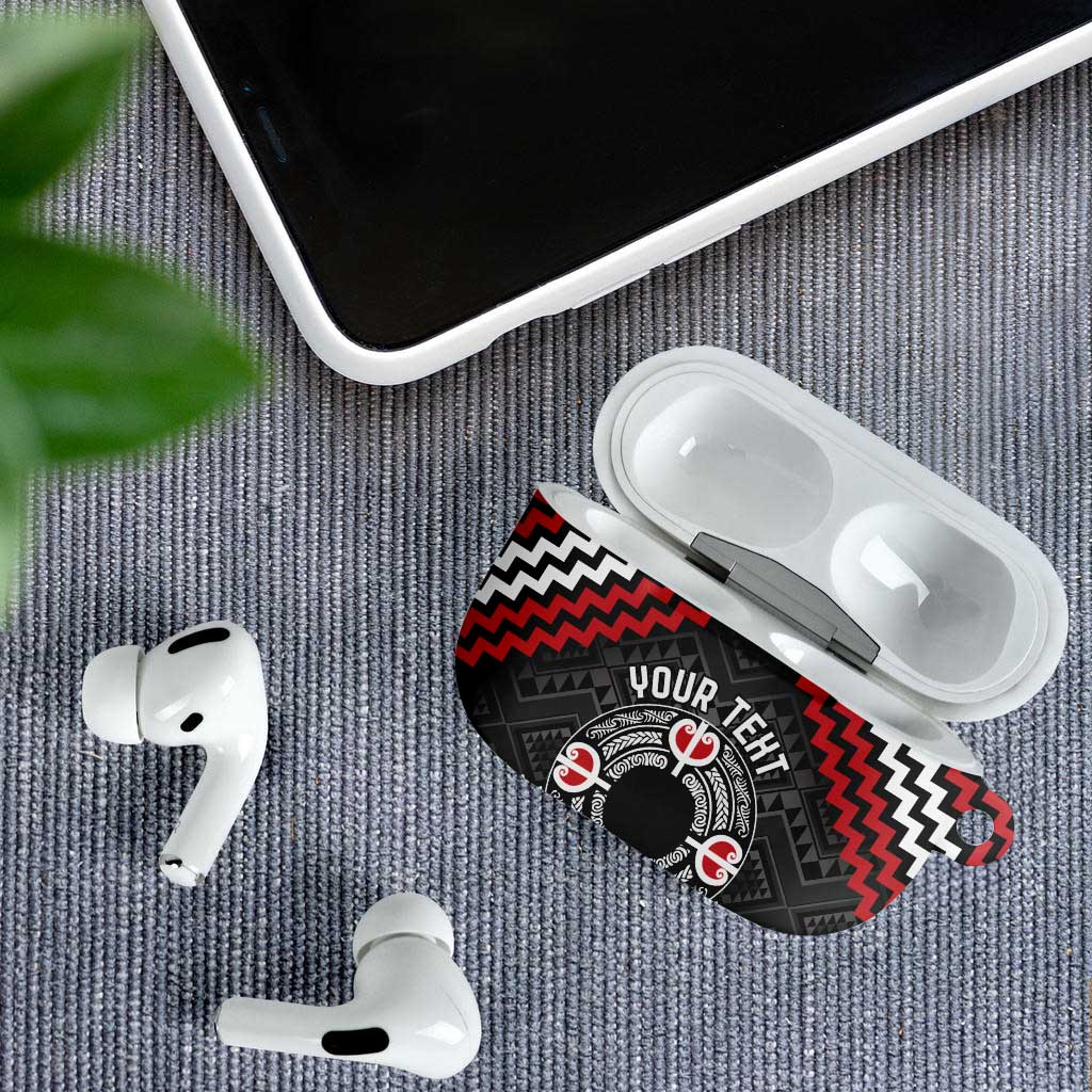 Personalised Aotearoa Niho Taniwha Motif AirPods Case Red Style LT9 - Polynesian Pride