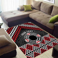 Personalised Aotearoa Niho Taniwha Motif Area Rug Red Style LT9 - Polynesian Pride