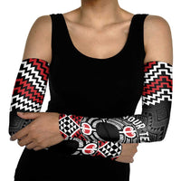 Personalised Aotearoa Niho Taniwha Motif Arm Sleeves Red Style LT9 - Polynesian Pride