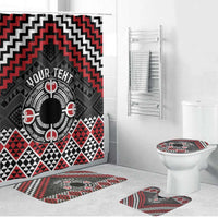 Personalised Aotearoa Niho Taniwha Motif Bathroom Set Red Style LT9 Bathroom Set (4 pcs) Red - Polynesian Pride