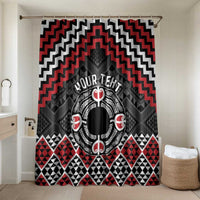Personalised Aotearoa Niho Taniwha Motif Bathroom Set Red Style LT9 Shower Curtain Only Red - Polynesian Pride